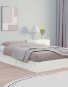 vidaXL рамка за легло бяла 75x190 см Small Single дърво масив