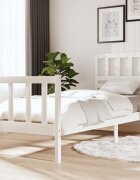 vidaXL рамка за легло бяла 75x190 см Small Single дърво масив