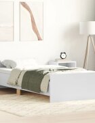 vidaXL Рамка за легло бяла 75x190 см Small Single инженерно дърво