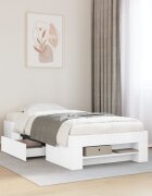 vidaXL Рамка за легло бяла 90x190 см инженерно дърво