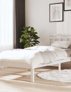 vidaXL Рамка за легло бяла бор масив 100x200 см
