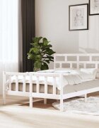 vidaXL Рамка за легло бяла бор масив 120x200 см