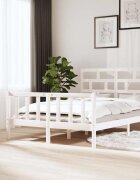 vidaXL Рамка за легло бяла бор масив 150x200 cм King Size