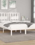vidaXL Рамка за легло бяла бор масив 150x200 cм King Size