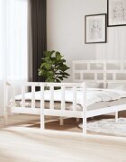 vidaXL Рамка за легло бяла бор масив 160х200 см