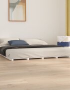 vidaXL Рамка за легло бяла бор масив 180x200 cм