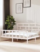 vidaXL Рамка за легло бяла бор масив 180x200 cм Super King