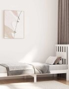 vidaXL Рамка за легло бяла бор масив 75x190 см Small Single