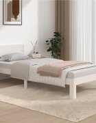 vidaXL Рамка за легло бяла бор масив 90x200 cм