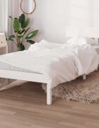 vidaXL Рамка за легло бяла бор масив 90x200 cм