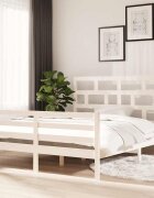 vidaXL Рамка за легло бяла борово дърво масив 160х200 см