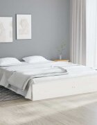vidaXL Рамка за легло бяла дърво масив 120x190 см Small Double