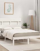 vidaXL Рамка за легло бяла дърво масив 120x200 см