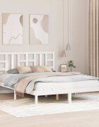 vidaXL Рамка за легло бяла дърво масив 150x200 cм King Size