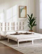 vidaXL Рамка за легло бяла дърво масив 150x200 cм King Size