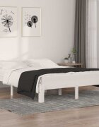 vidaXL Рамка за легло бяла дърво масив 150x200 cм King Size