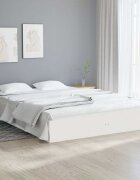 vidaXL Рамка за легло бяла дърво масив 150x200 cм King Size