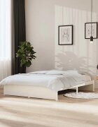 vidaXL Рамка за легло бяла дърво масив 150x200 cм King Size