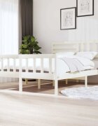 vidaXL Рамка за легло бяла дърво масив 160х200 см