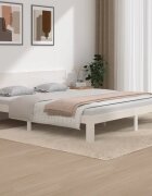 vidaXL Рамка за легло бяла дърво масив 180x200 cм Super King