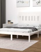 vidaXL Рамка за легло бяла дърво масив 200x200 см
