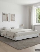 vidaXL Рамка за легло бяла изкуствена кожа 180x200 cм