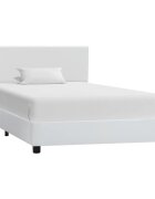 vidaXL Рамка за легло бяла изкуствена кожа 90x200 cм