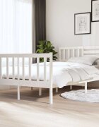 vidaXL Рамка за легло бяла масивно дърво 140х190 см