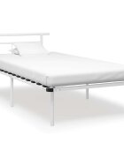 vidaXL Рамка за легло бяла метал 100x200 cм