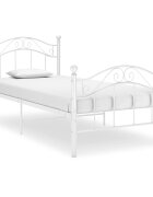 vidaXL Рамка за легло бяла метал 100x200 cм