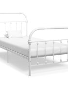 vidaXL Рамка за легло бяла метал 100x200 cм
