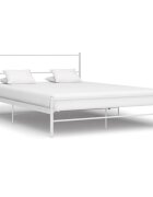 vidaXL Рамка за легло бяла метал 120x200 cм