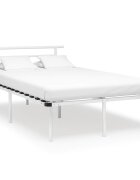 vidaXL Рамка за легло бяла метал 120x200 cм