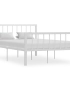 vidaXL Рамка за легло бяла метал 120x200 cм