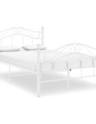 vidaXL Рамка за легло бяла метал 120x200 cм
