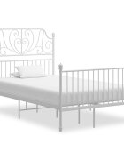 vidaXL Рамка за легло бяла метал 120x200 cм