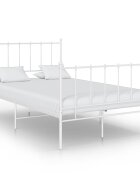 vidaXL Рамка за легло бяла метал 120x200 cм