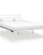 vidaXL Рамка за легло бяла метал 140x200 cм
