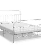 vidaXL Рамка за легло бяла метал 140x200 cм