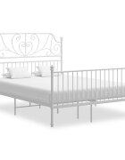 vidaXL Рамка за легло бяла метал 140x200 cм