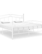vidaXL Рамка за легло бяла метал 140x200 cм