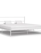 vidaXL Рамка за легло бяла метал 160x200 см