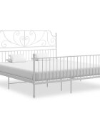 vidaXL Рамка за легло бяла метал 180x200 cм