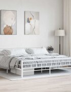vidaXL Рамка за легло бяла метал 200x200 cм