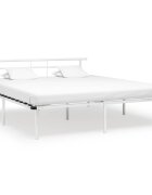 vidaXL Рамка за легло бяла метал 200x200 cм