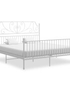 vidaXL Рамка за легло бяла метал 200x200 cм