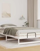 vidaXL Рамка за легло Бяло 100 x 200 cm Солидно борово дърво
