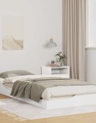 vidaXL Рамка за легло Бяло 100 x 220 cm Солидно борово дърво