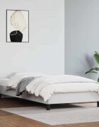 vidaXL Рамка за легло бяло 100x200 см изкуствена кожа