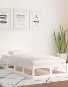 vidaXL Рамка за легло бяло 100x200 см масивно дърво